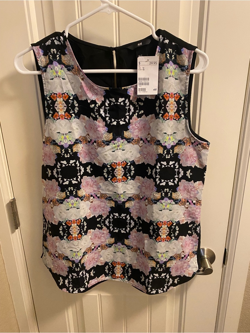 H&M Top NWT Size 12 Sleeveless Floral Blouse Shirt HM